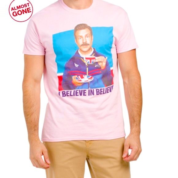 Official Ted Lasso Short Sleeve Tee Adult large & XL Pink Many Moods of Ted NWT. - Picture 1 of 2